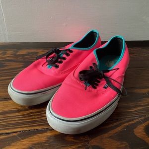 VANS Neon Hot Pink / Turquoise / Teal / Black Shoes Size 10.5